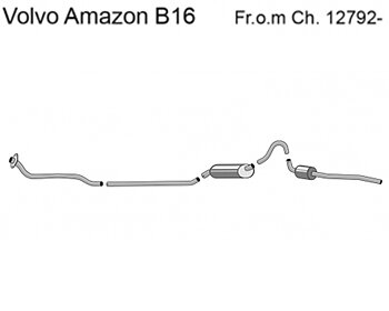 Avgassystem Amazon B16 till ch nr -12792 ersatt av CV3-K