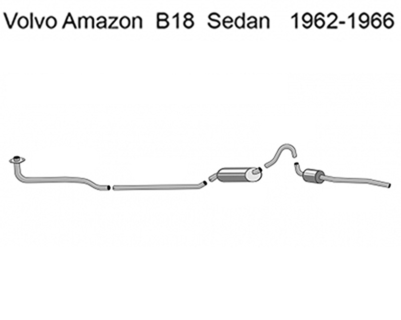 Exhaust system Standard Amazon B18 sedan 1962-66