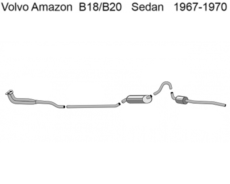 Avgassystem Amazon B18/B20 sedan 1967-70