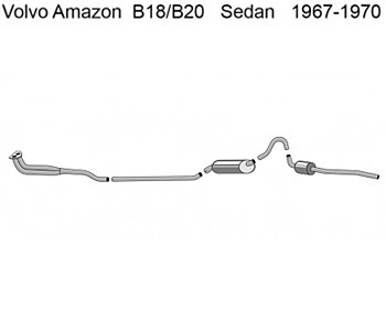 Avgassystem Amazon B18/B20 sedan 1967-70