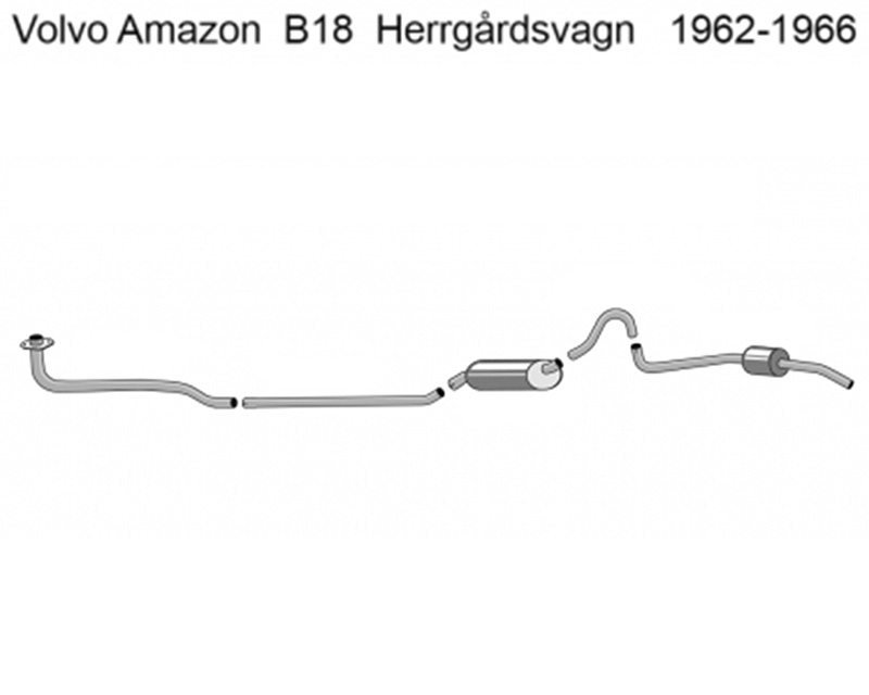 Avgassystem Amazon B18 kombi 1962-66