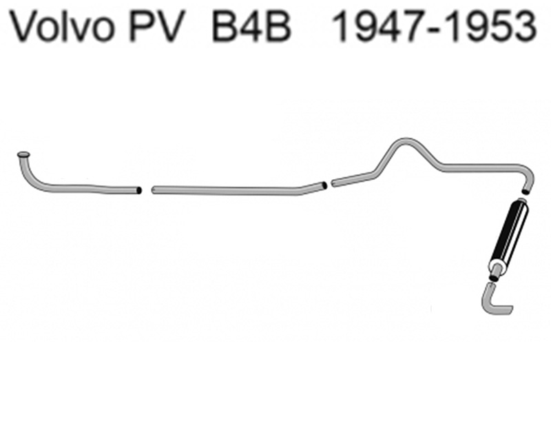 Exhaust system Standard PV B4B 1947-53 