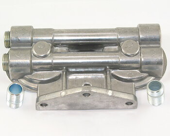 Remote oil filter head For two oilfilters 3/4