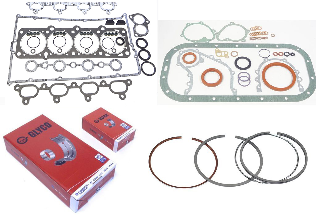 Renoveringssats Volvo B204 packningar lager ringar modell med 63mm ramtapp 8V block t ex  2-liter