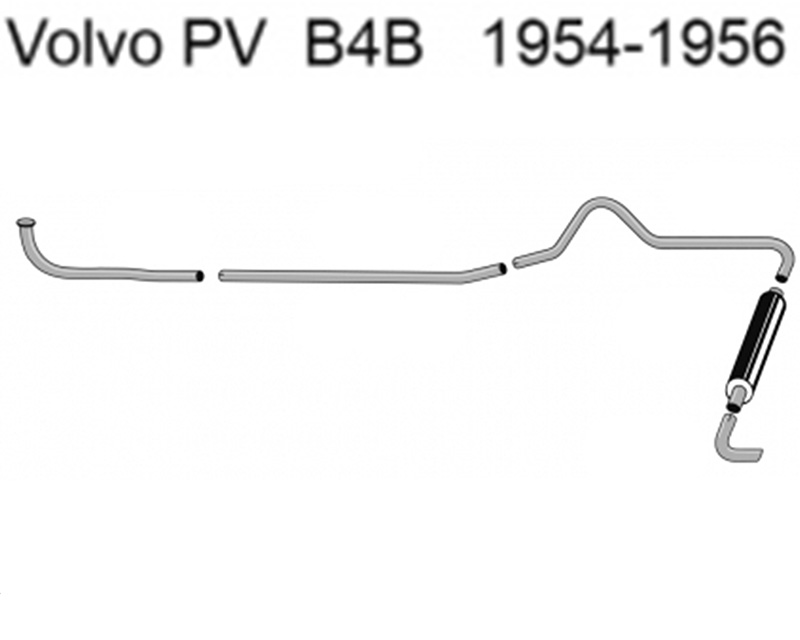 Exhaust system Standard PV B4B 1954-56
