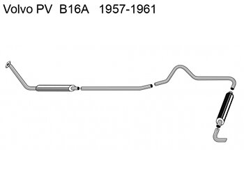 Exhaust system Standard PV B16A 1957-61 