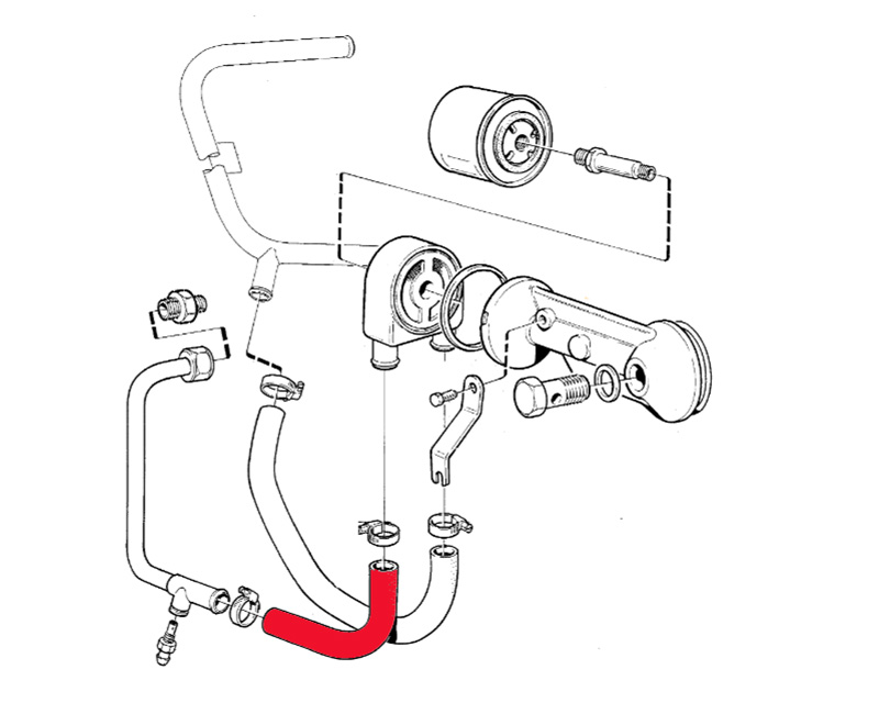 Oljekylarslang  740/940 Turbo 1992- - 2