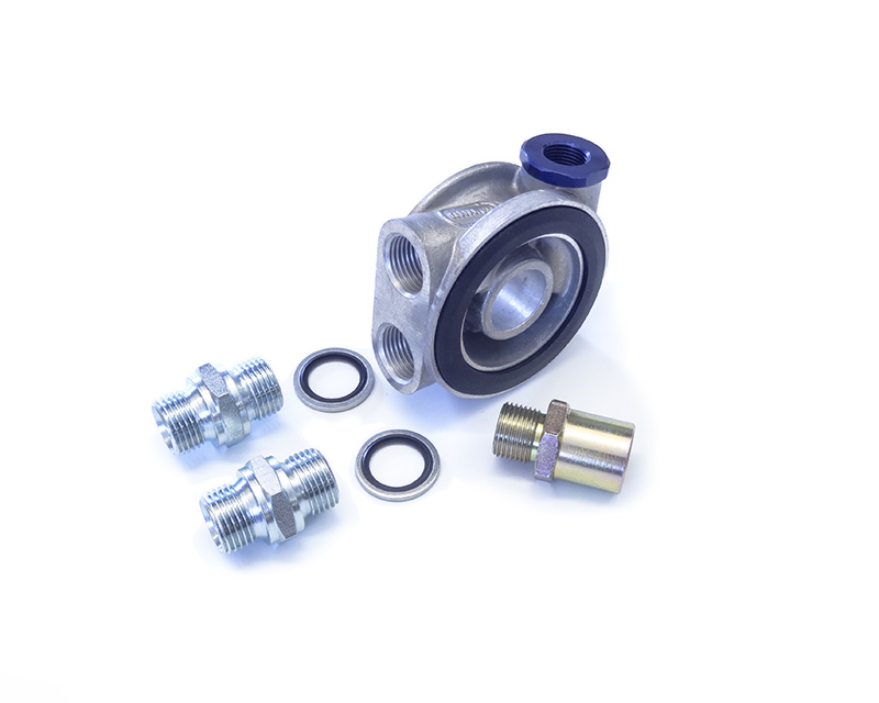 Sandwich plate between engineblock and oilfilter 3/8" female port