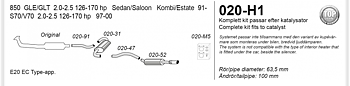 Exhaust system Sport 2.5" 850/S70/V70 92-99 140/170HK