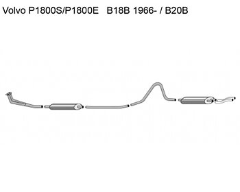 Avgassystem P1800S/P1800E B18B/B20B 1966-