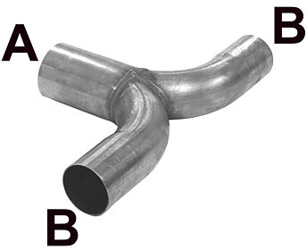 Grenrör Typ T A=76mm B=63mm Rostfritt
