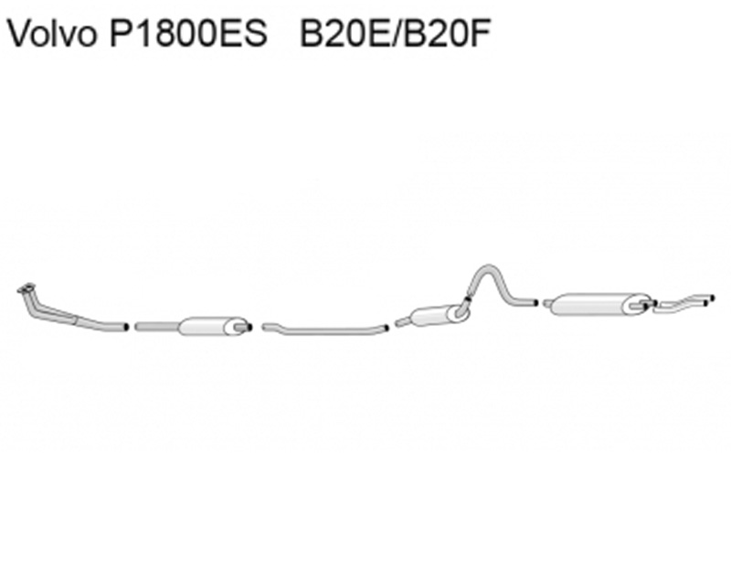 Exhaust system Standard P1800ES B20E/F Stanlies steel