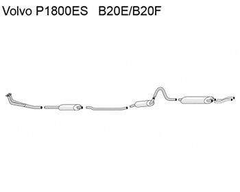 Avgassystem P1800ES B20E/F Rostfritt