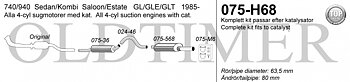 Avgassystem Sport 2.5" 740 940 kromstål