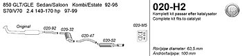 Exhaust system Sport 2.5" 850/S70/V70 92-99 140/170HK