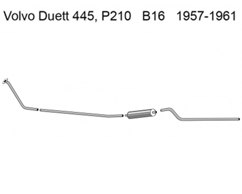 Avgassystem Duett 445, P210 B16 1957-1961