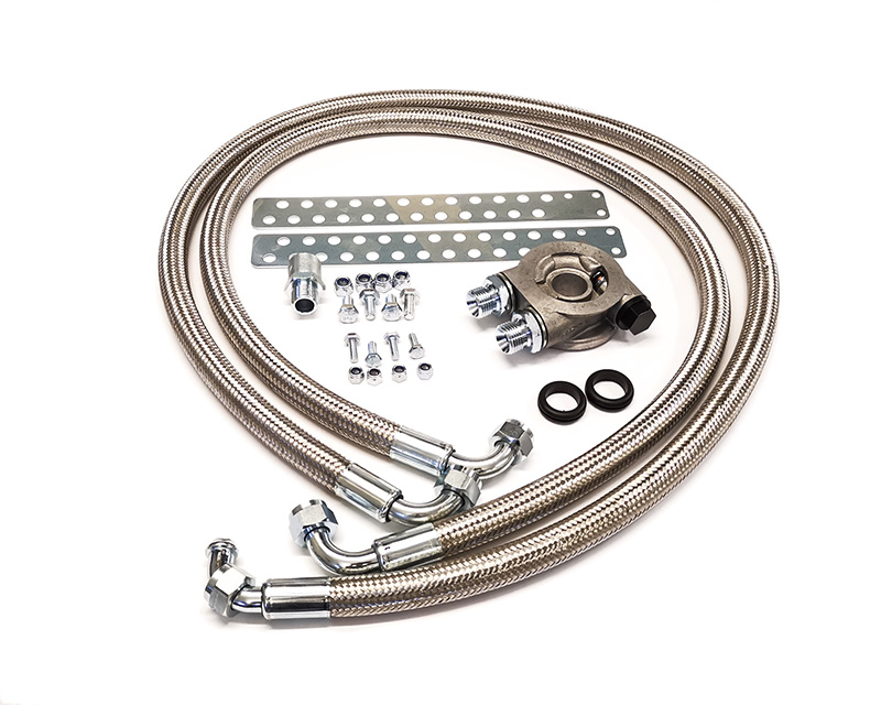 Installation kit with 80° thermostat stainless braid hoses