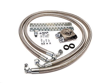 Installation kit with 80° thermostat stainless braid hoses