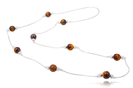 Halsband med pärlor av tigeröga - 7