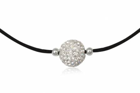 Halsband med kristallpärla