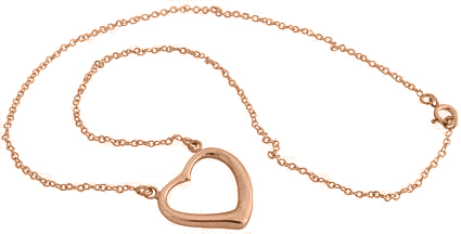 Halsband med hjärta av rosa guld