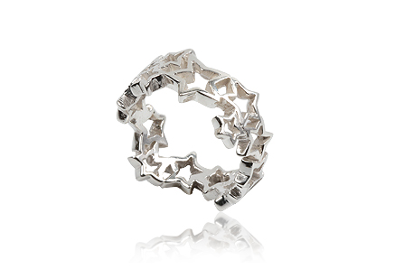 Silverring med stjärnor av silver