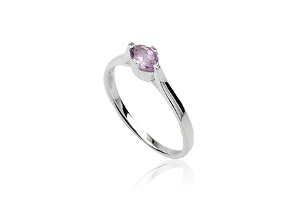 Silverring med liten, ljus ametist