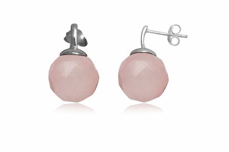 Örhängen med rosa kvarts