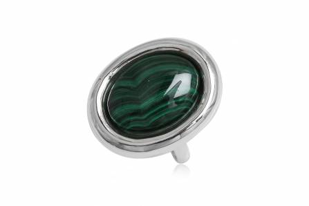 Ring med stor grön malakit