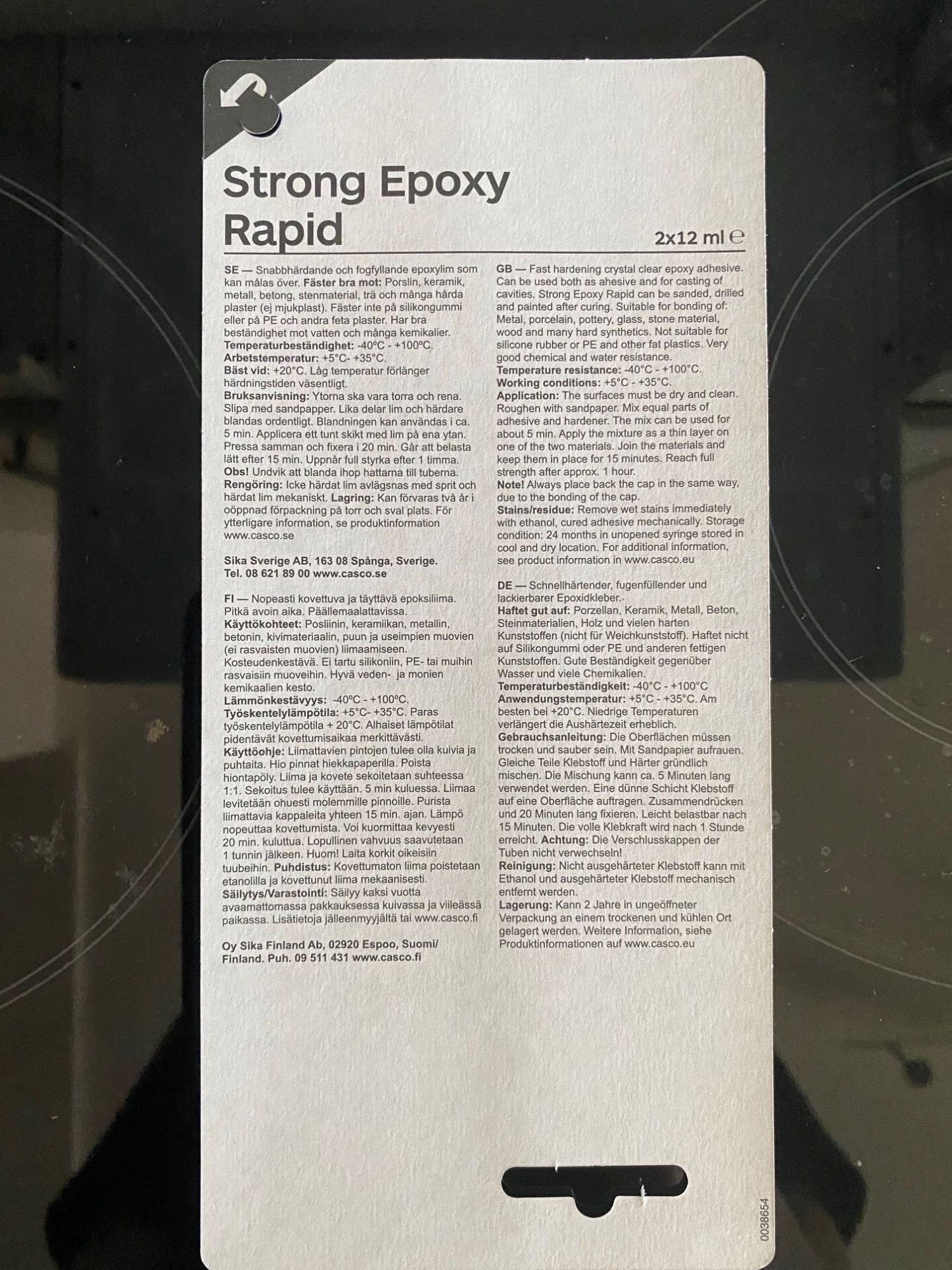 Strong epoxy rapid 2x12ml Svensk