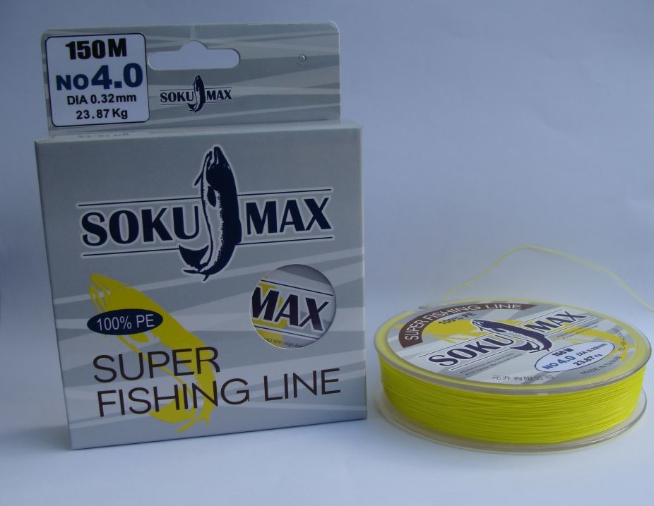Sokumax Super Fishing Line 8-Strands Flou Yellow 150m