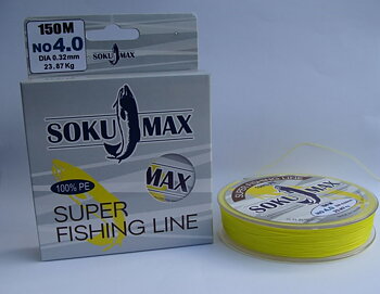 Sokumax Super Fishing Line 8-Strands Flou Yellow 150m