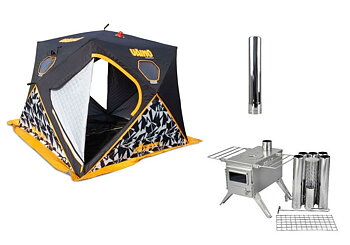 Paket Isfisketält Väinö Bunker Thermal Extreme XL (Kamin Special) 911.04.04 + Kamin