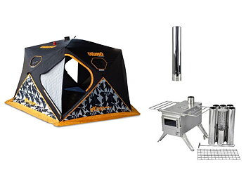 Paket Isfisketält Väinö Bunker Thermal Extreme XXXL (Kamin Special) 911.04.06 + Kamin