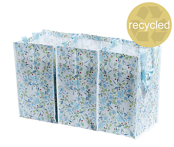 Kierrätyspussit x 3 , Julie Dodsworth Botanical tehty kierrätetyistä muovipulloista