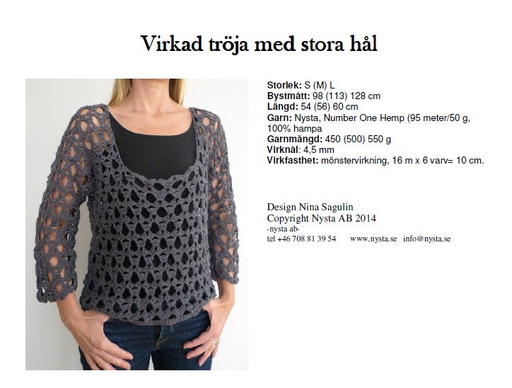 ONE HEMP Mönster virkad top - 2