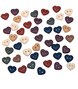 Knappar: hjärtan, mini stitched hearts