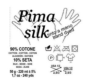 Pimasilk 213  rosa, orangegul 50 g  220 m