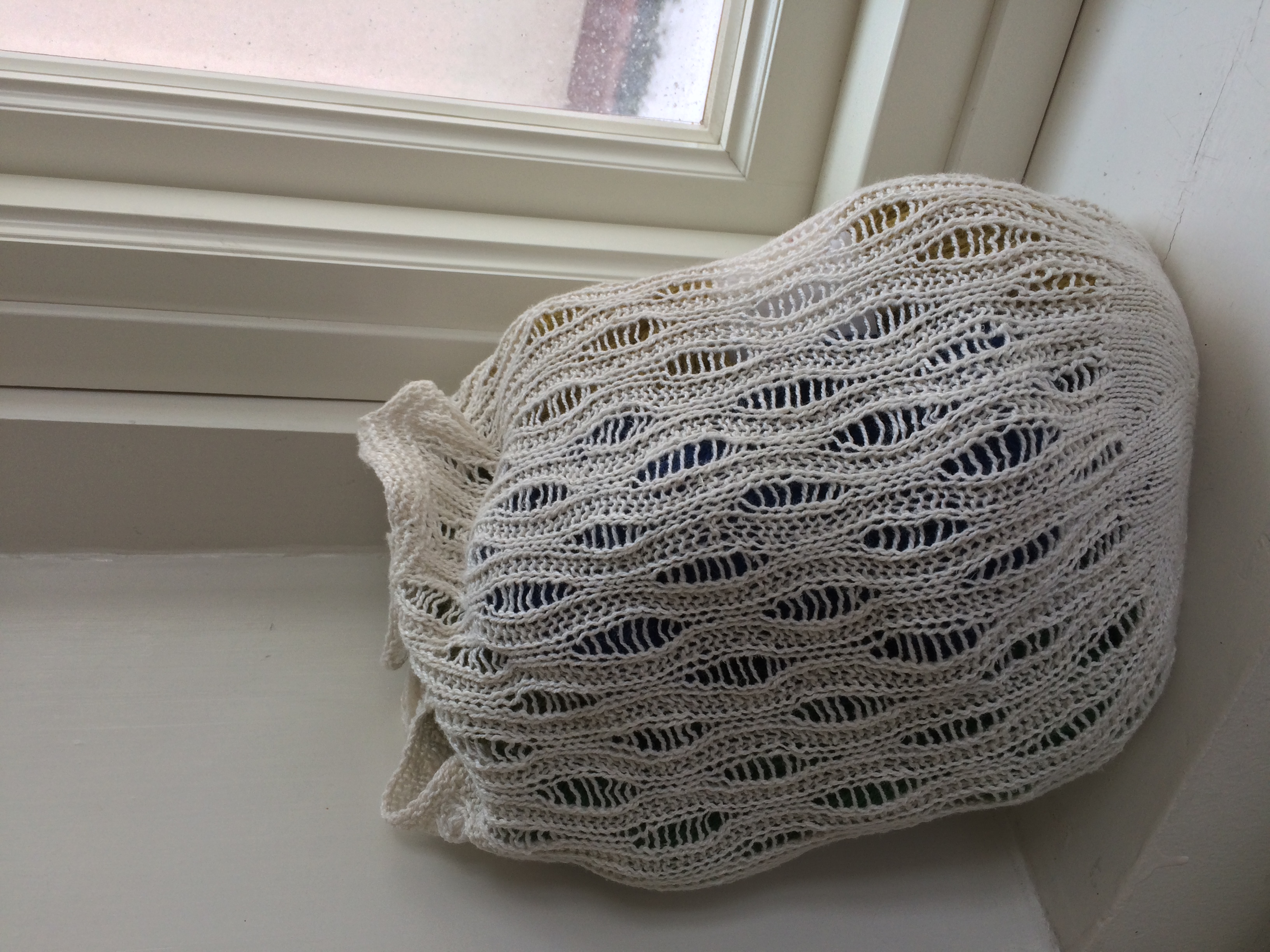 Kit med ekologisk cottolin till stickad kasse med tappade maskor, stor - 2