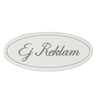 Vit dörrskylt i trä  "Ej Reklam"