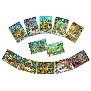 Adventskalender gammaldags med glitter 