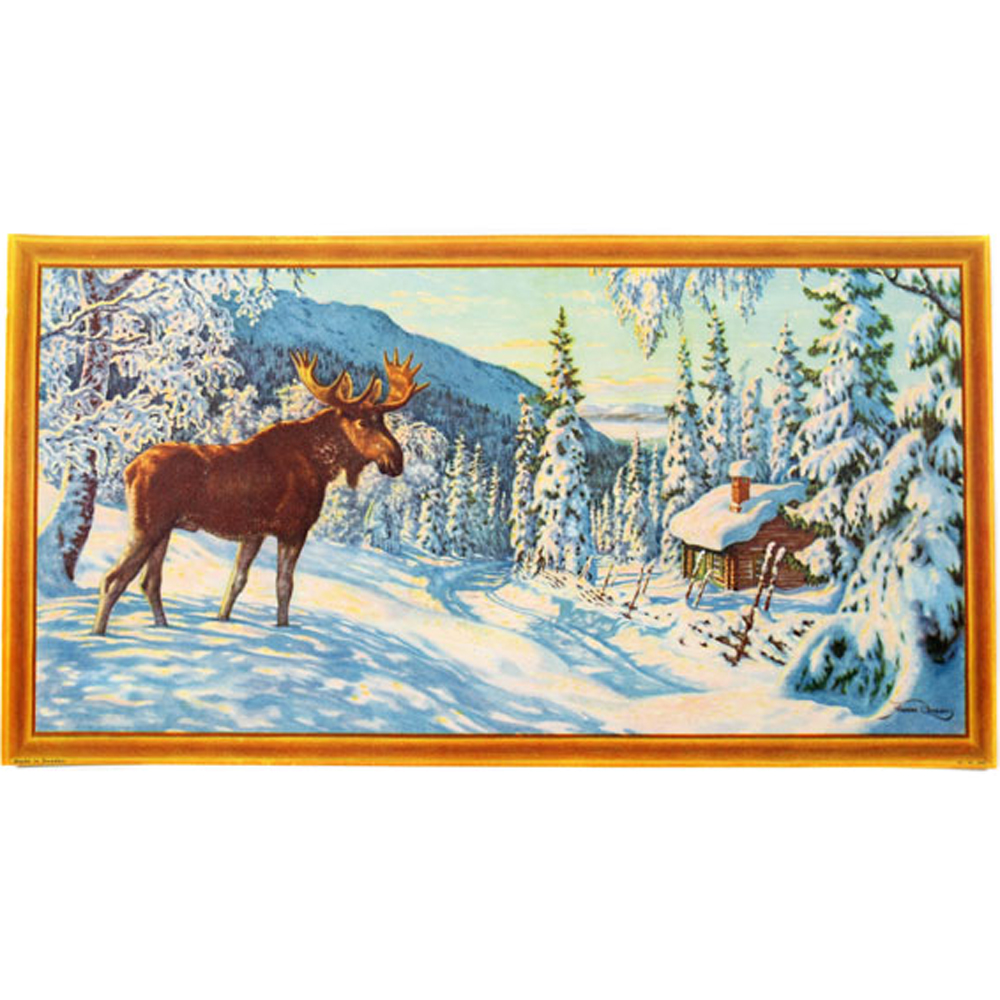 Pappersbonad vinter älg