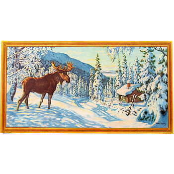 Pappersbonad vinter älg