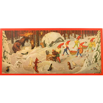 Pappersbonad tomte skog