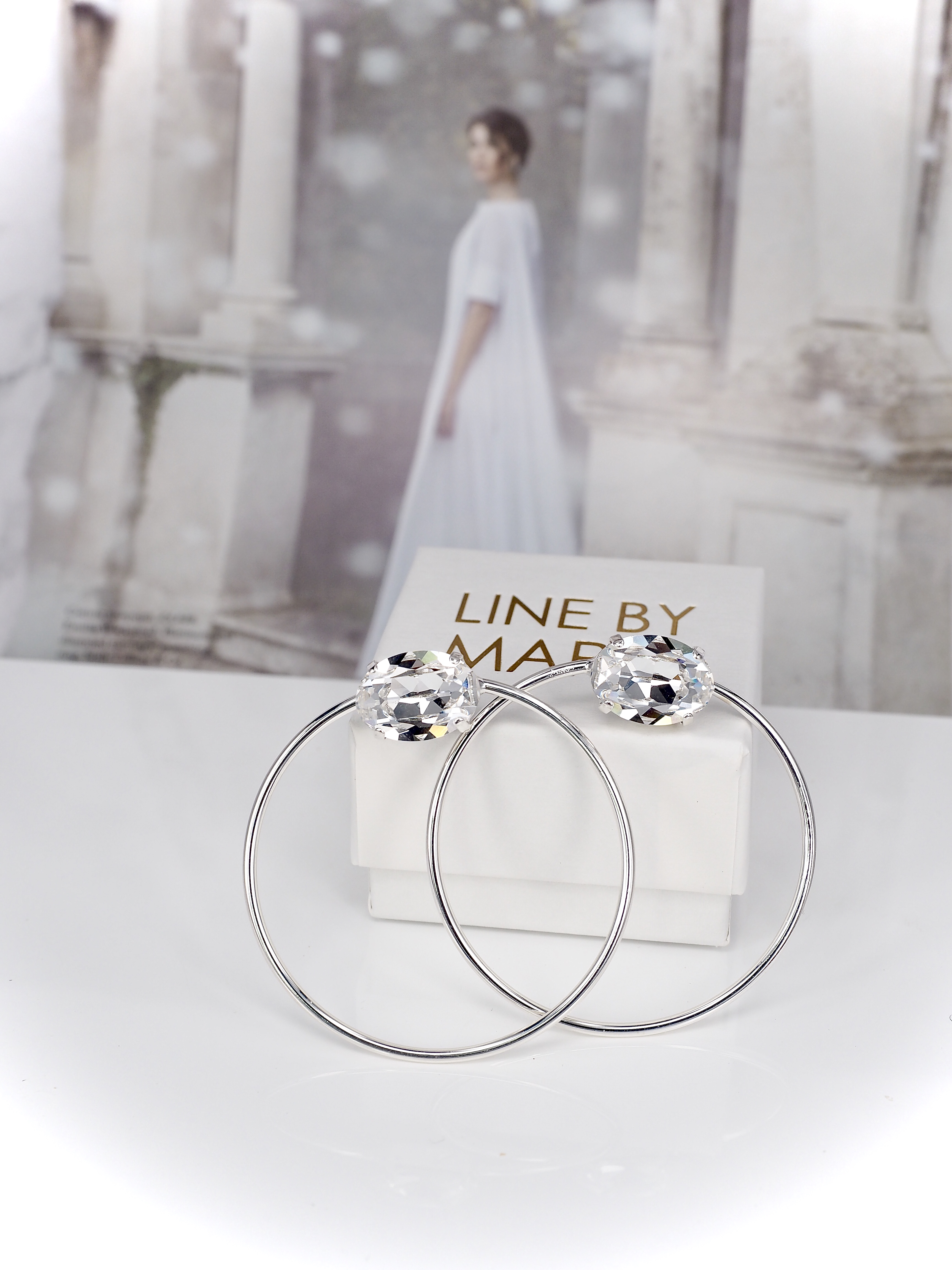 Earrings Michelle Big Hoop Clear Silver
