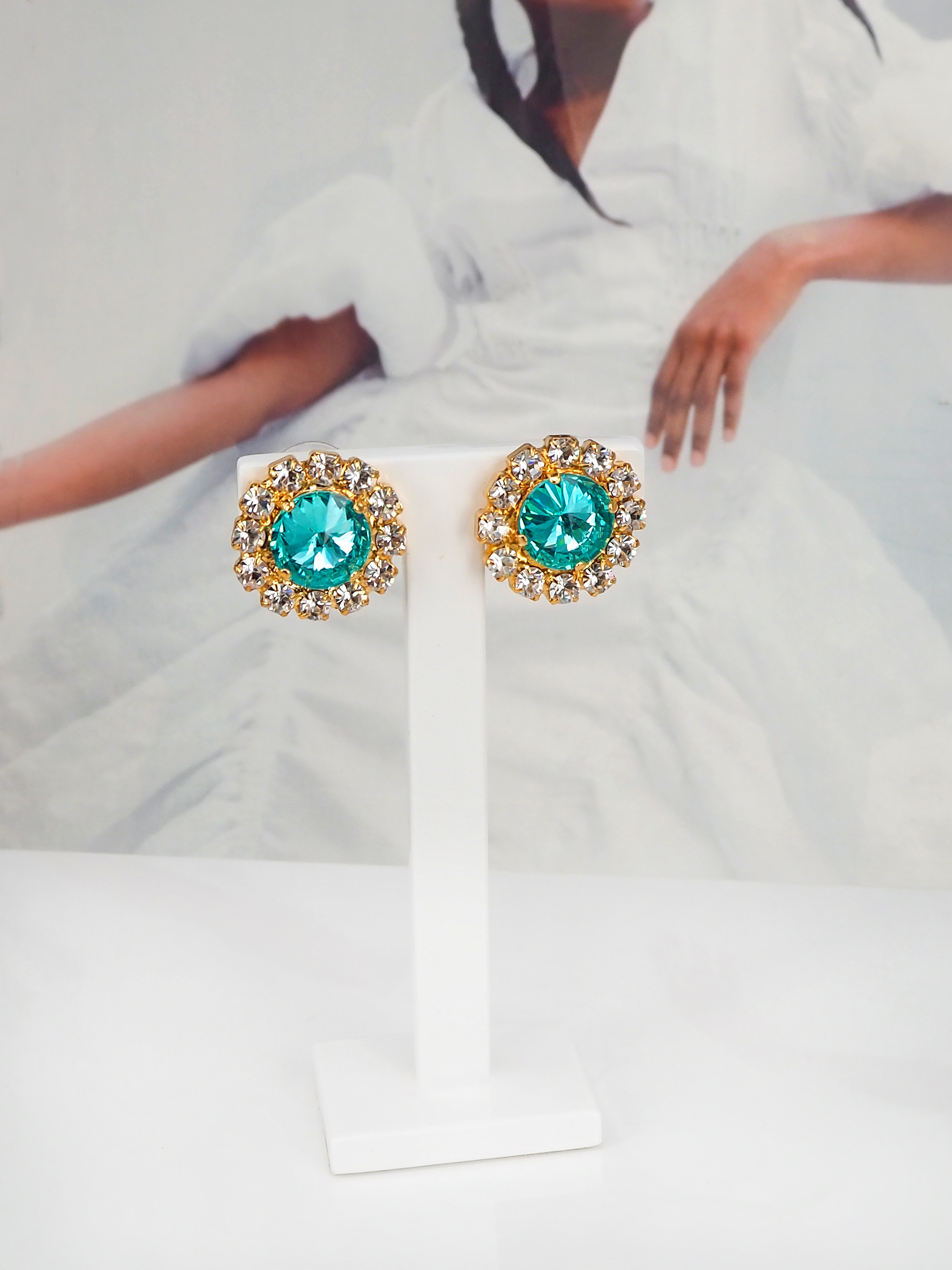 Earrings Meghan Aquamarine Gold