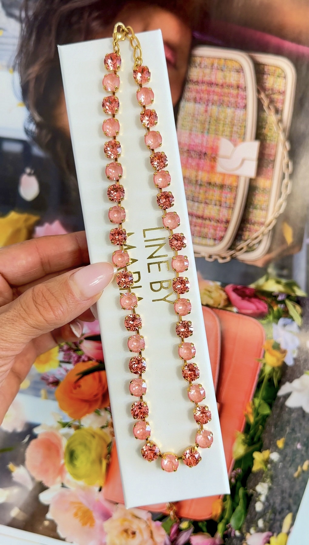 Necklace  Maya Flamingo/Rose Peach Gold
