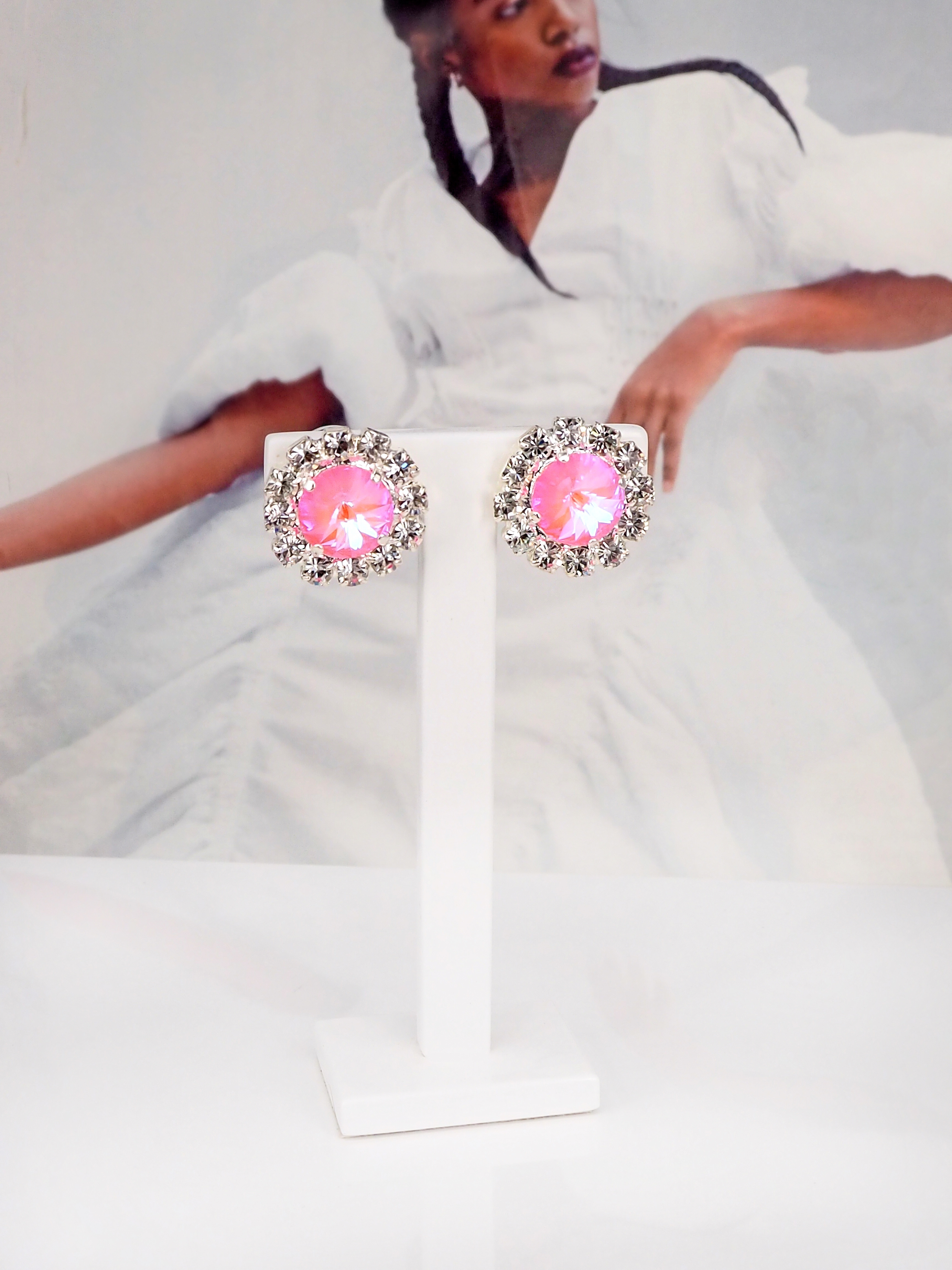 Earrings Meghan Powder Rose Delite Silver