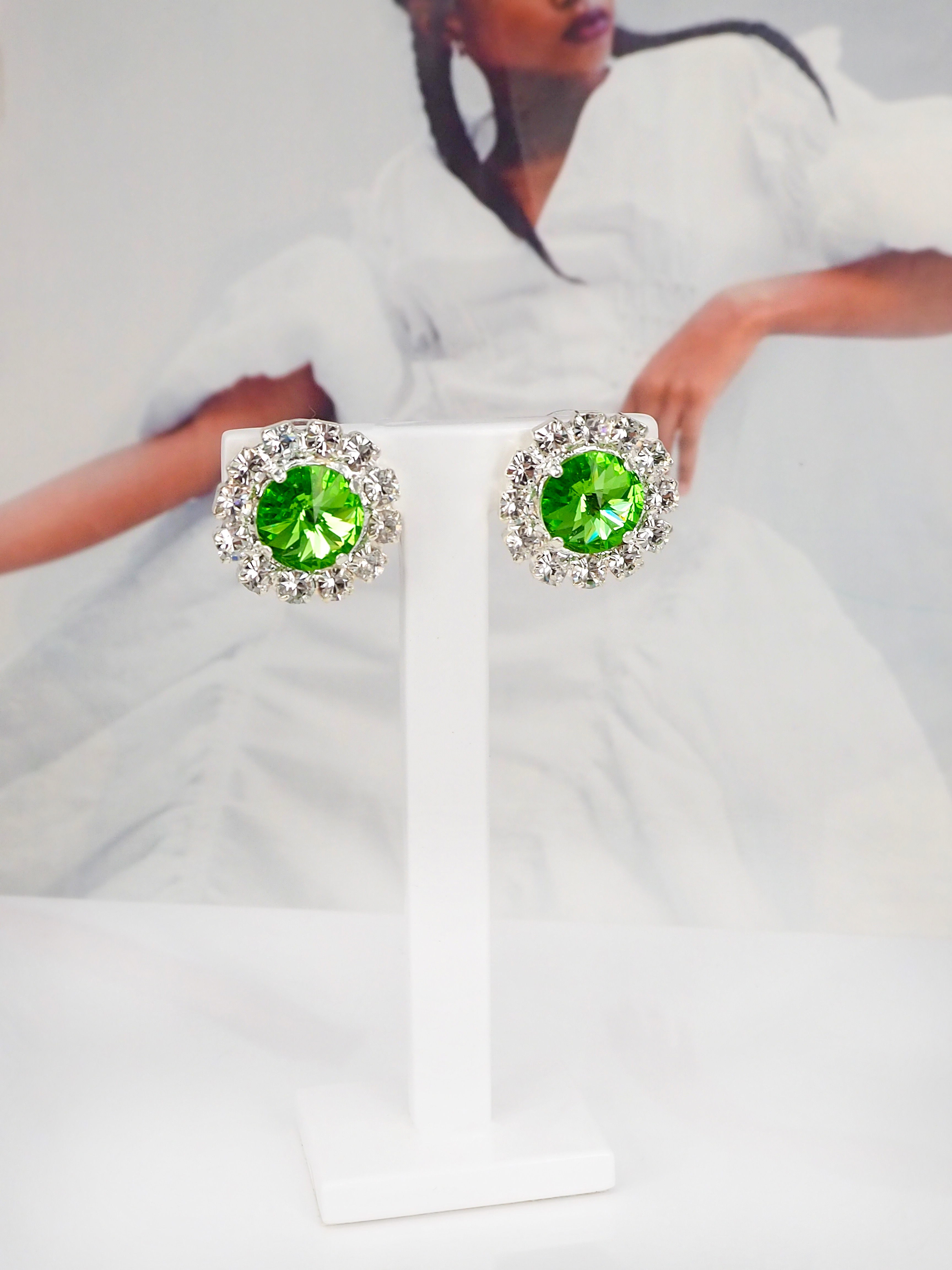 Earrings Meghan Peridot Silver