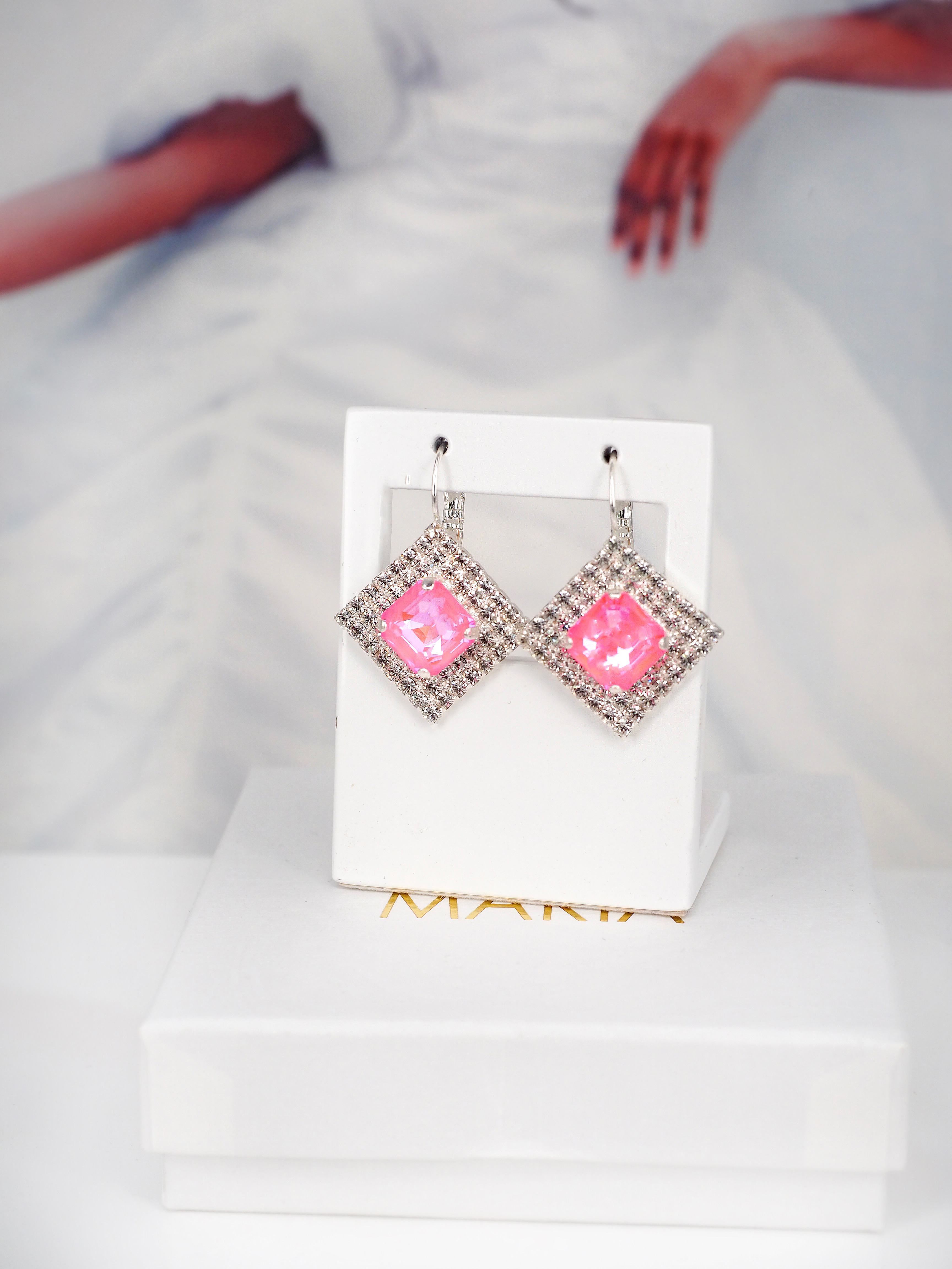 Earring Hazel Powder Rose Delite Silver